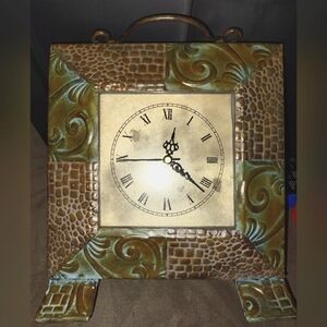 Clock Artistic Green and Brown Clock